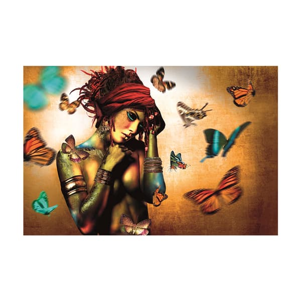 Butterfly Kiss Landscape, Plexiglass Artwork, 120cm x 80cm, Multicoloured/Orange - Andrew Martin