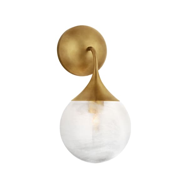 Cristol Single Wall Light Brass, Wall Light, Hand-Rubbed Antique Brass - Andrew Martin