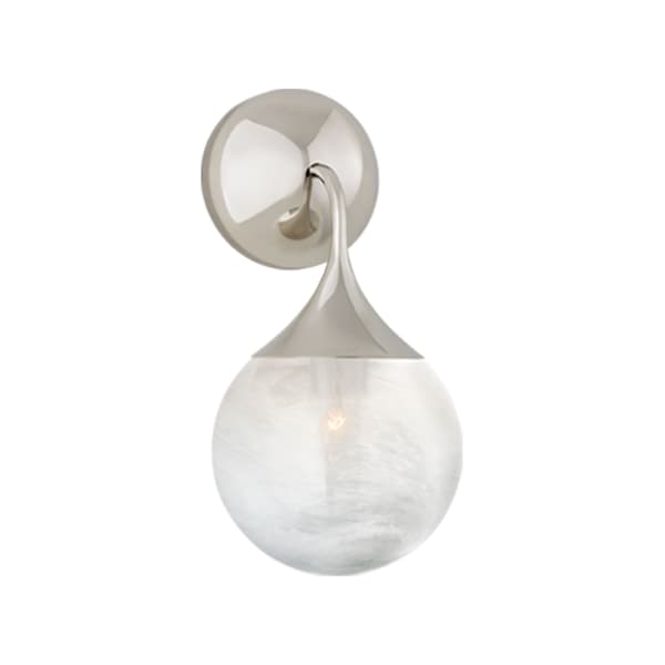 Cristol Single Wall Light Nickel, Wall Light, Polished Nickel - Andrew Martin