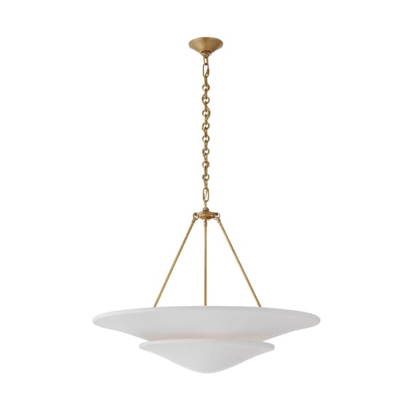 Mollino Chandelier Brass, Chandelier, Gold/White - Andrew Martin