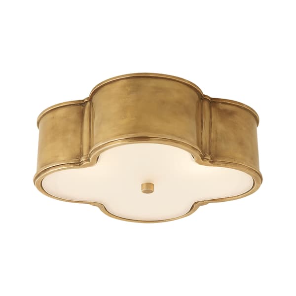 Basil Flush Brass, Ceiling Light, Large, Natural Brass - Andrew Martin