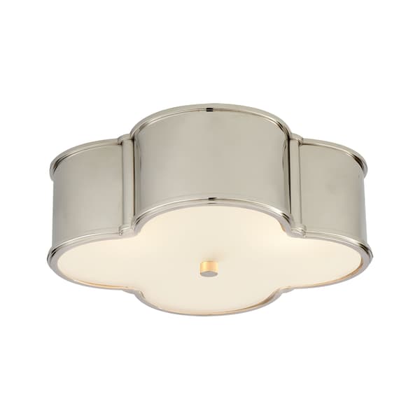 Basil Flush Nickel, Ceiling Light, Large, Polished Nickel - Andrew Martin