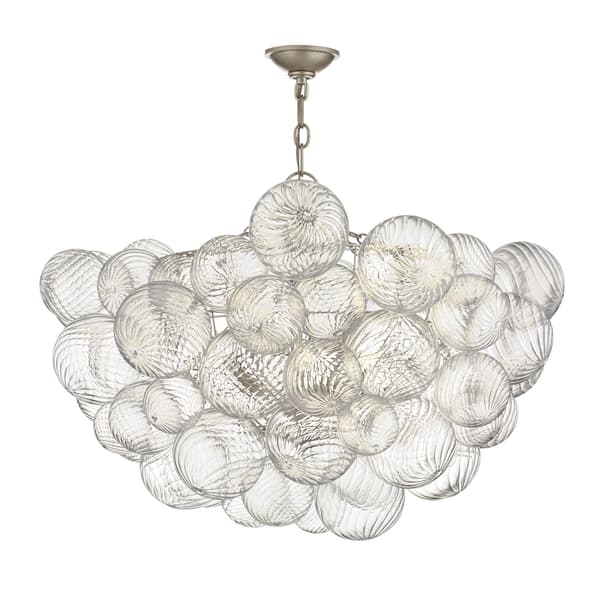 Talia Chandelier Silver, Chandelier, Large, Burnished Silver Leaf - Andrew Martin