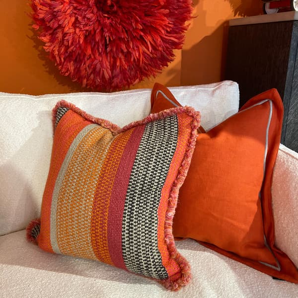 Llama Orange, Sustainable Feather, Cushion, 55cm x 55cm - Andrew Martin
