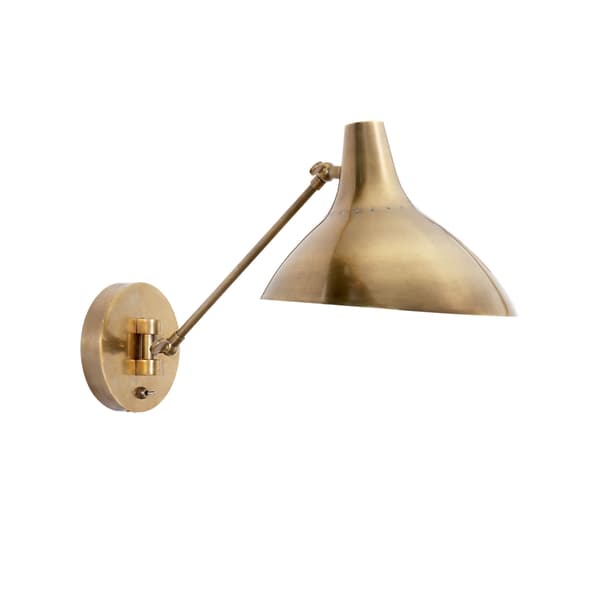 Charlton Wall Light Brass, Wall Light, Hand-Rubbed Antique Brass - Andrew Martin