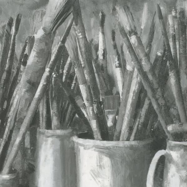 Paintbox Charcoal Wallpaper, Fabric - Andrew Martin