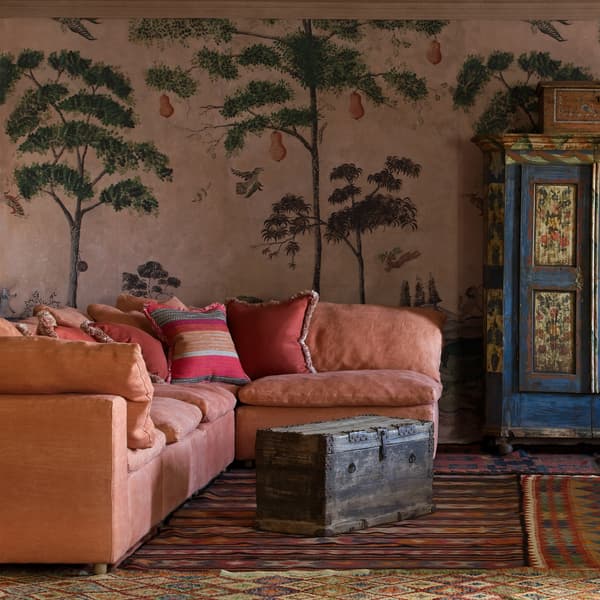 Mythical Land Daybreak, Wallpaper, Large A+B Panel, Green/Multicoloured/Pink - Andrew Martin