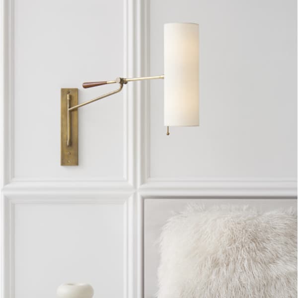 Frankfort Wall Light Brass, Wall Light, Antique Brass/Mahogany - Andrew Martin
