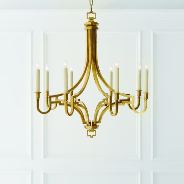 Mykonos Chandelier Brass, Chandelier, Antique-Burnished Brass - Andrew Martin