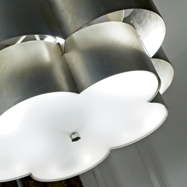 Arabelle Pendant  Silver, Pendant Light, Burnished Silver Leaf - Andrew Martin