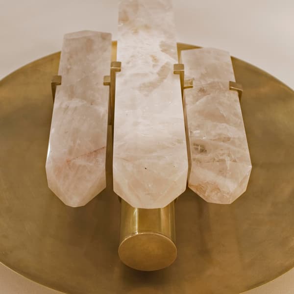 Halcyon Round Wall Light, Wall Light, Brass/Neutral - Andrew Martin