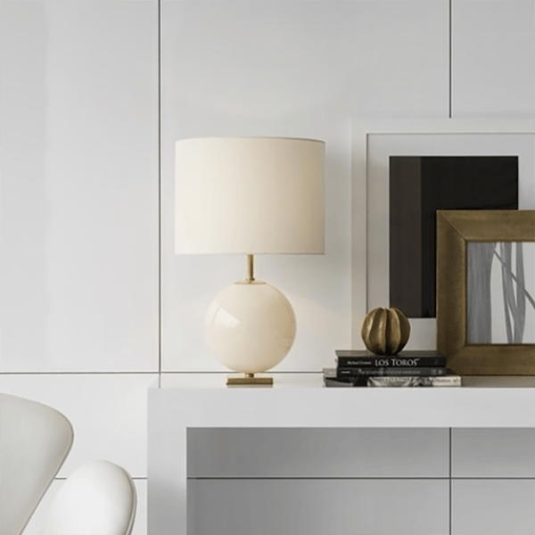 Elsie Table Lamp Blush, Table Lamp, Blush (Cream Shade) - Andrew Martin