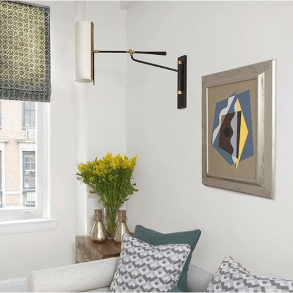 Frankfort Wall Light Iron, Wall Light, Antique Brass/Black - Andrew Martin