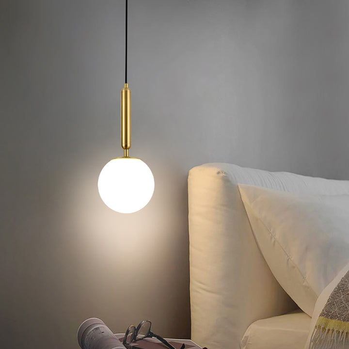 Decorica LED Globe White and Gold Single Pendant Light