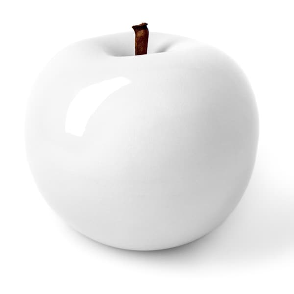 Apple - Glazed White (12Cm X 10Cm), Fruit Sculpture, 12cm x 10cm - Andrew Martin