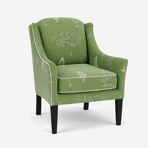 Friendly Folk Basil Green, Cig Only, Fabric - Andrew Martin