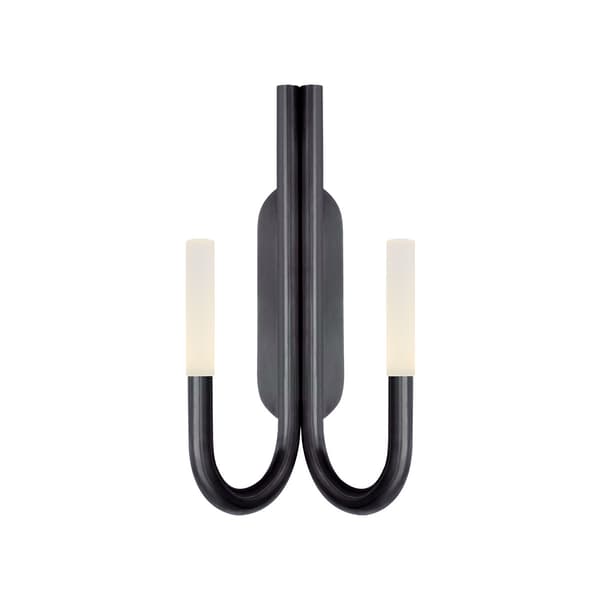 Rousseau Double Wall Light Bronze, Wall Light, Bronze / Crystal - Andrew Martin
