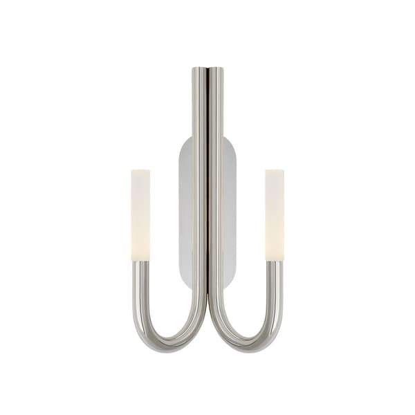 Rousseau Double Wall Light Nickel, Wall Light, Polished Nickel/Crystal - Andrew Martin