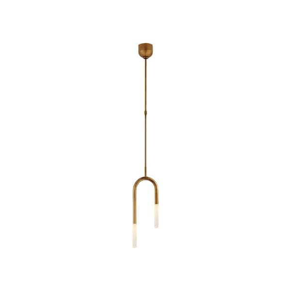 Rousseau Pendant  Brass, Pendant Light, Antique-Burnished Brass/Crystal - Andrew Martin