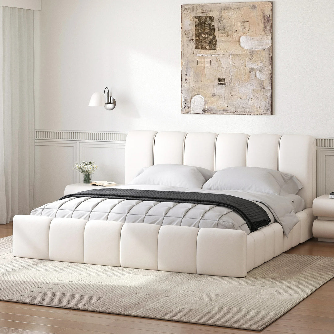 Humpy Modern Leather Wingback Bed Frame