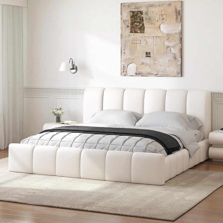 Humpy Modern Leather Wingback Bed Frame