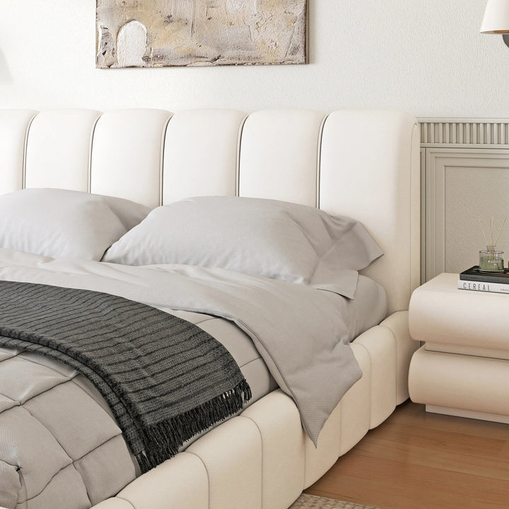 Humpy Modern Leather Wingback Bed Frame