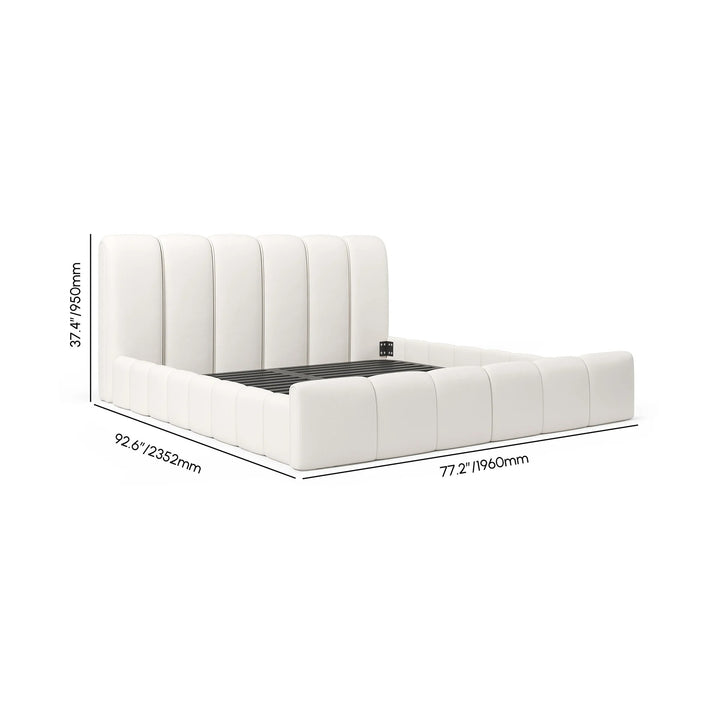 Humpy Modern Leather Wingback Bed Frame
