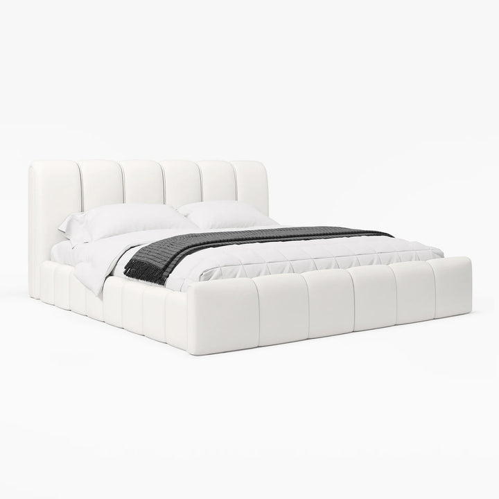 Humpy Modern Leather Wingback Bed Frame