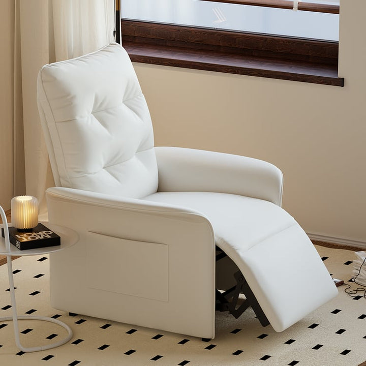 Leather Recliner Accent Chair with Side Pocket