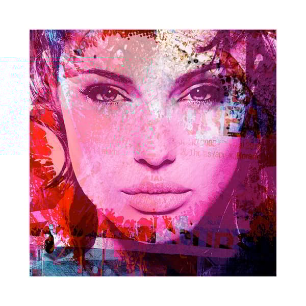 Angelina Jolie, 100cm x 100cm, Pink/Red - Andrew Martin
