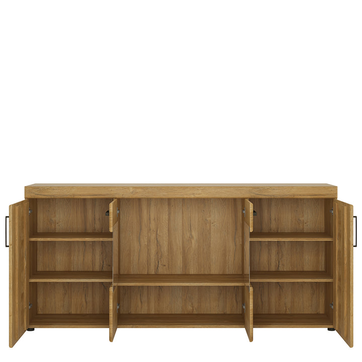 Cortina 4 Door Wide Glazed Sideboard in Grandson Oak