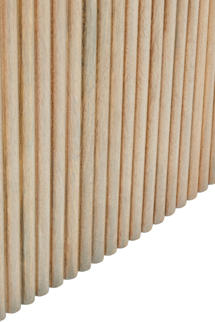 Thrush Mango Wood Grey Finish Ridge Detail Oval Dining Table