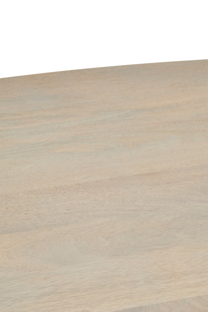 Thrush Mango Wood Grey Finish Ridge Detail Oval Dining Table