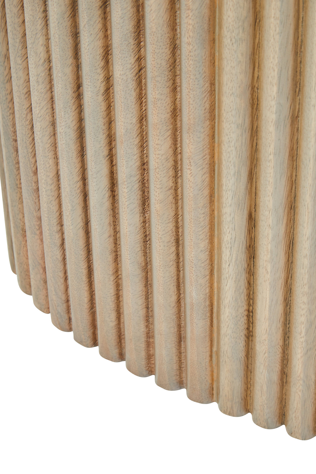 Thrush Mango Wood Grey Finish Ridge Detail Oval Dining Table