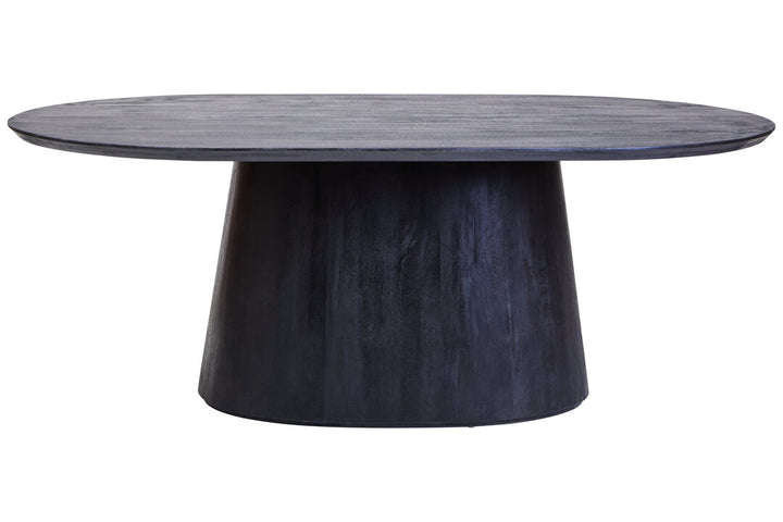 Thrush Oval Mango Wood Black Finish Dining Table
