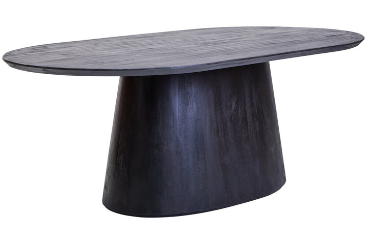 Thrush Oval Mango Wood Black Finish Dining Table
