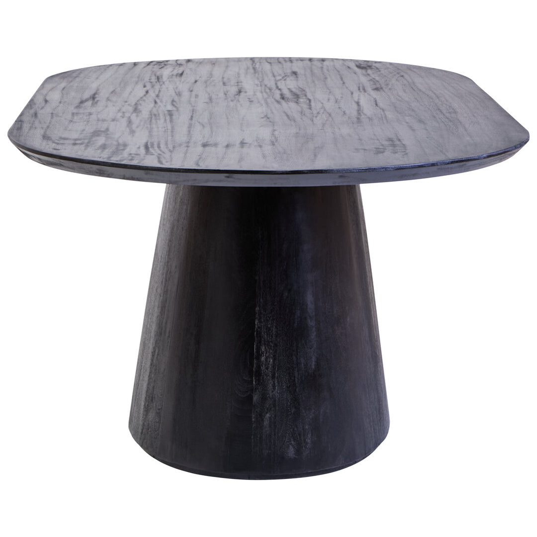Thrush Oval Mango Wood Black Finish Dining Table