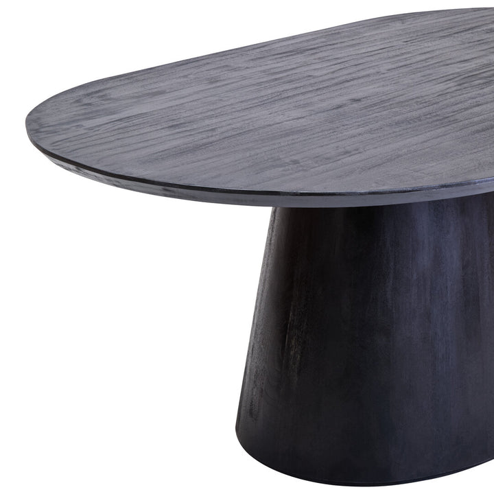 Thrush Oval Mango Wood Black Finish Dining Table