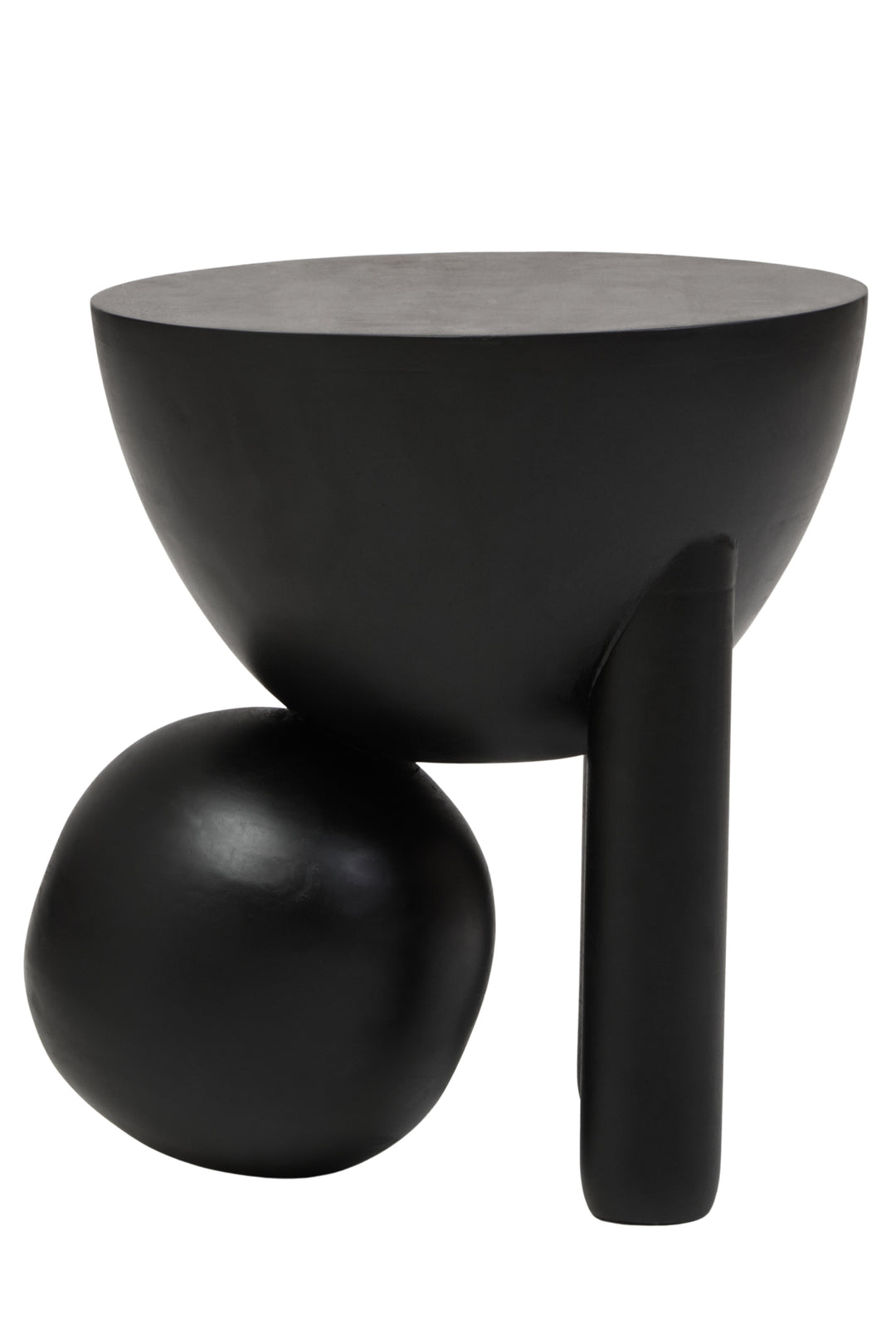 Cuckoo Black Finish Mango Wood Ball Detail Side Table