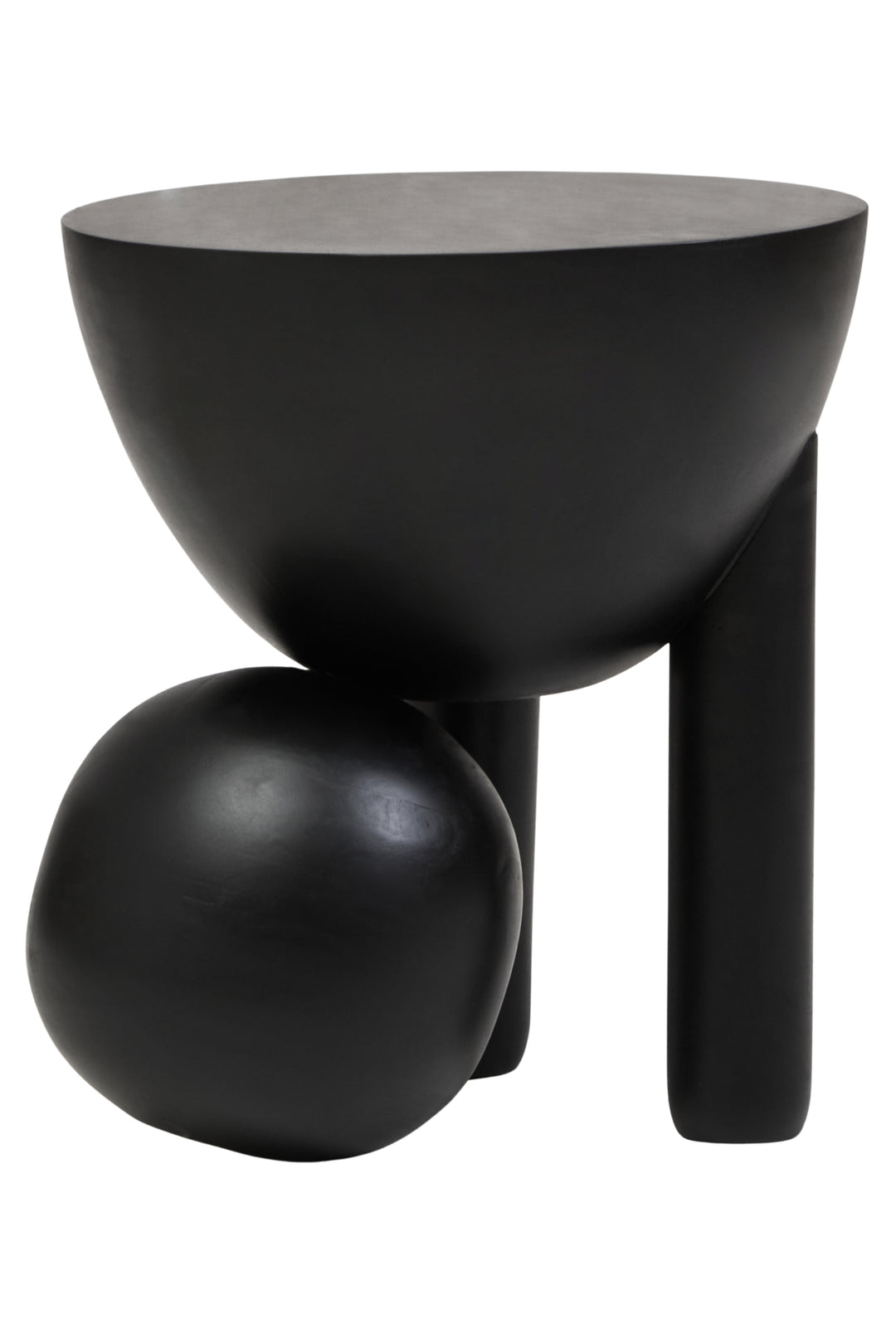 Cuckoo Black Finish Mango Wood Ball Detail Side Table