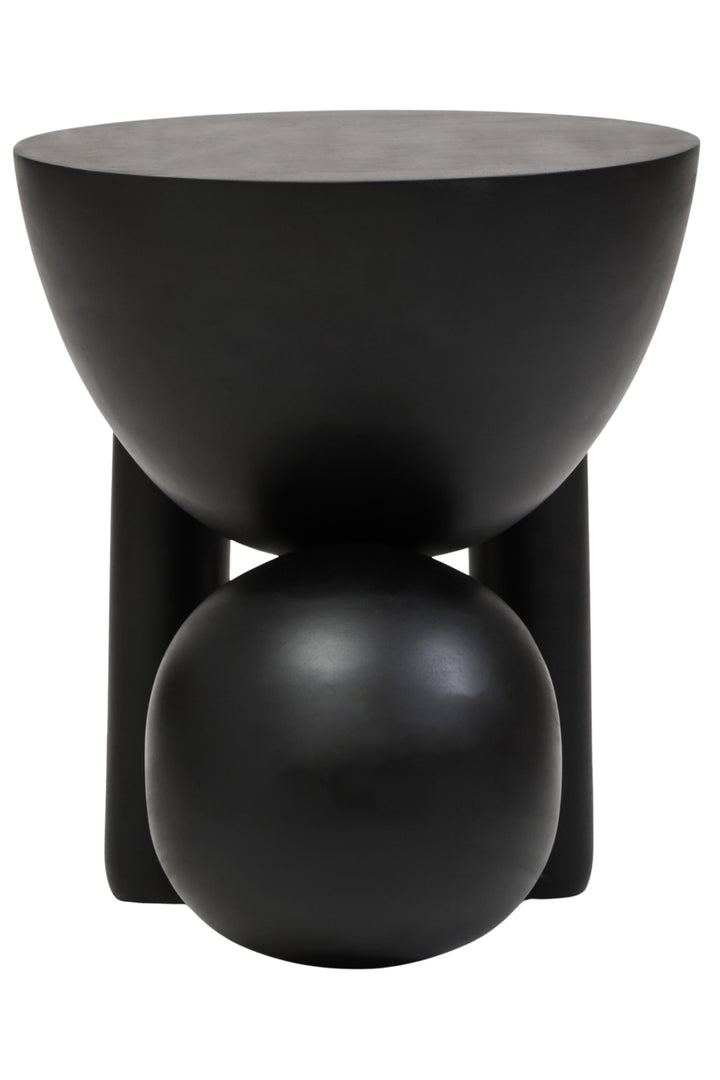Cuckoo Black Finish Mango Wood Ball Detail Side Table