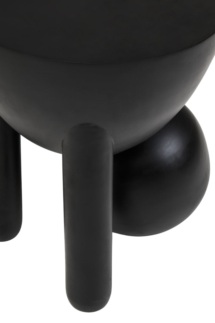 Cuckoo Black Finish Mango Wood Ball Detail Side Table