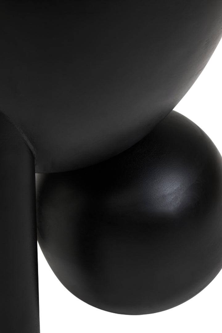 Cuckoo Black Finish Mango Wood Ball Detail Side Table