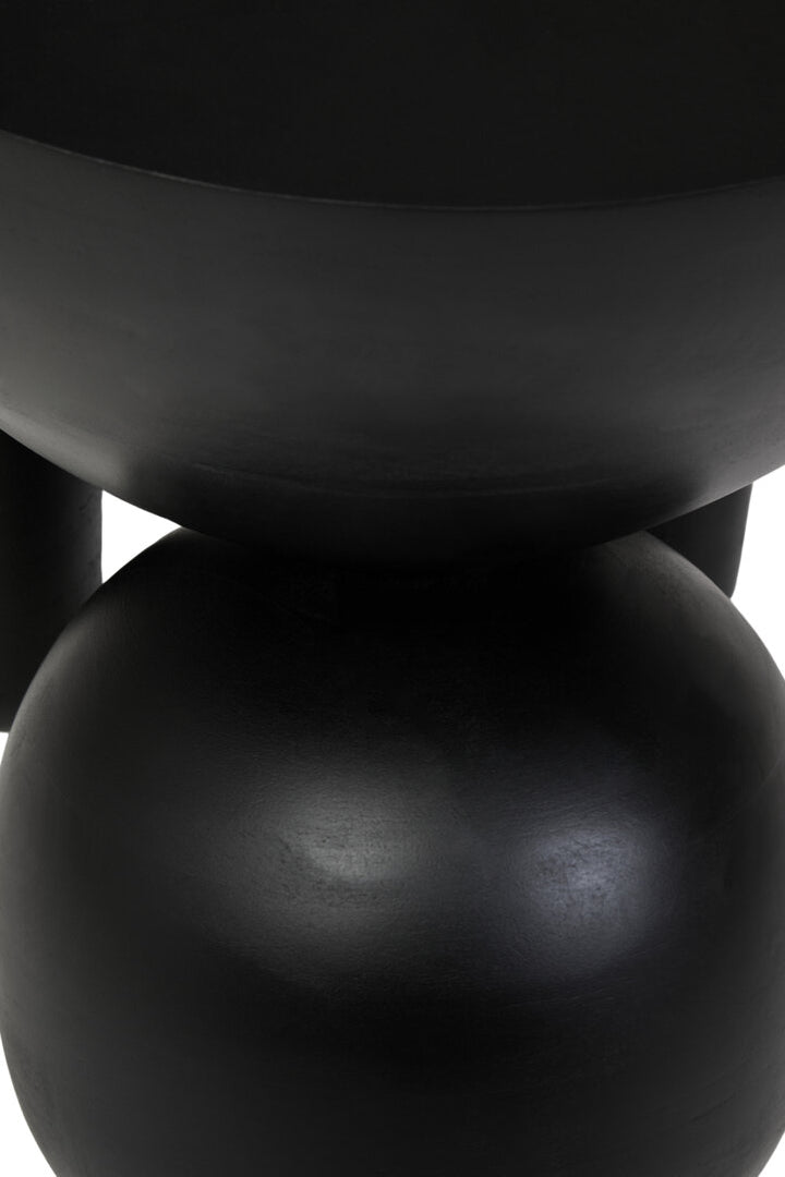 Cuckoo Black Finish Mango Wood Ball Detail Side Table