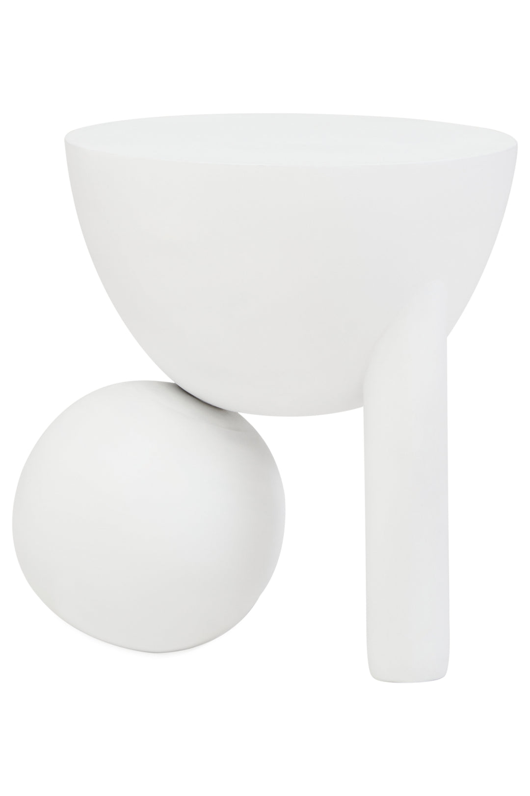 Cuckoo Whitewash Mango Wood Ball Detail Side Table