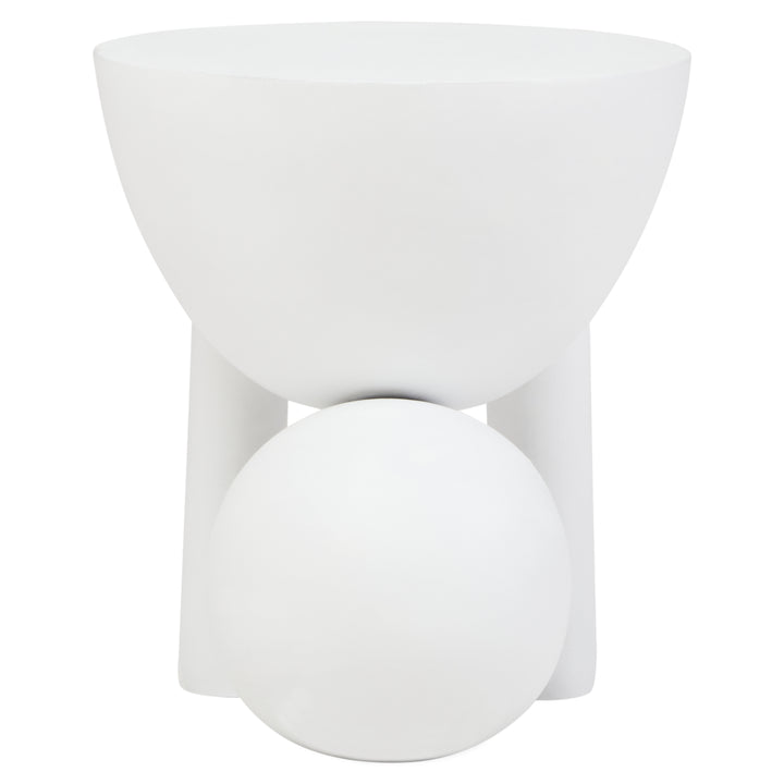 Cuckoo Whitewash Mango Wood Ball Detail Side Table