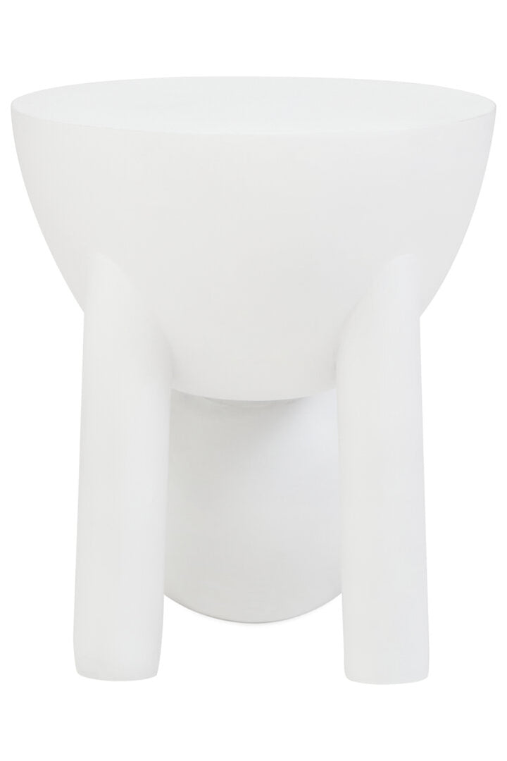 Cuckoo Whitewash Mango Wood Ball Detail Side Table