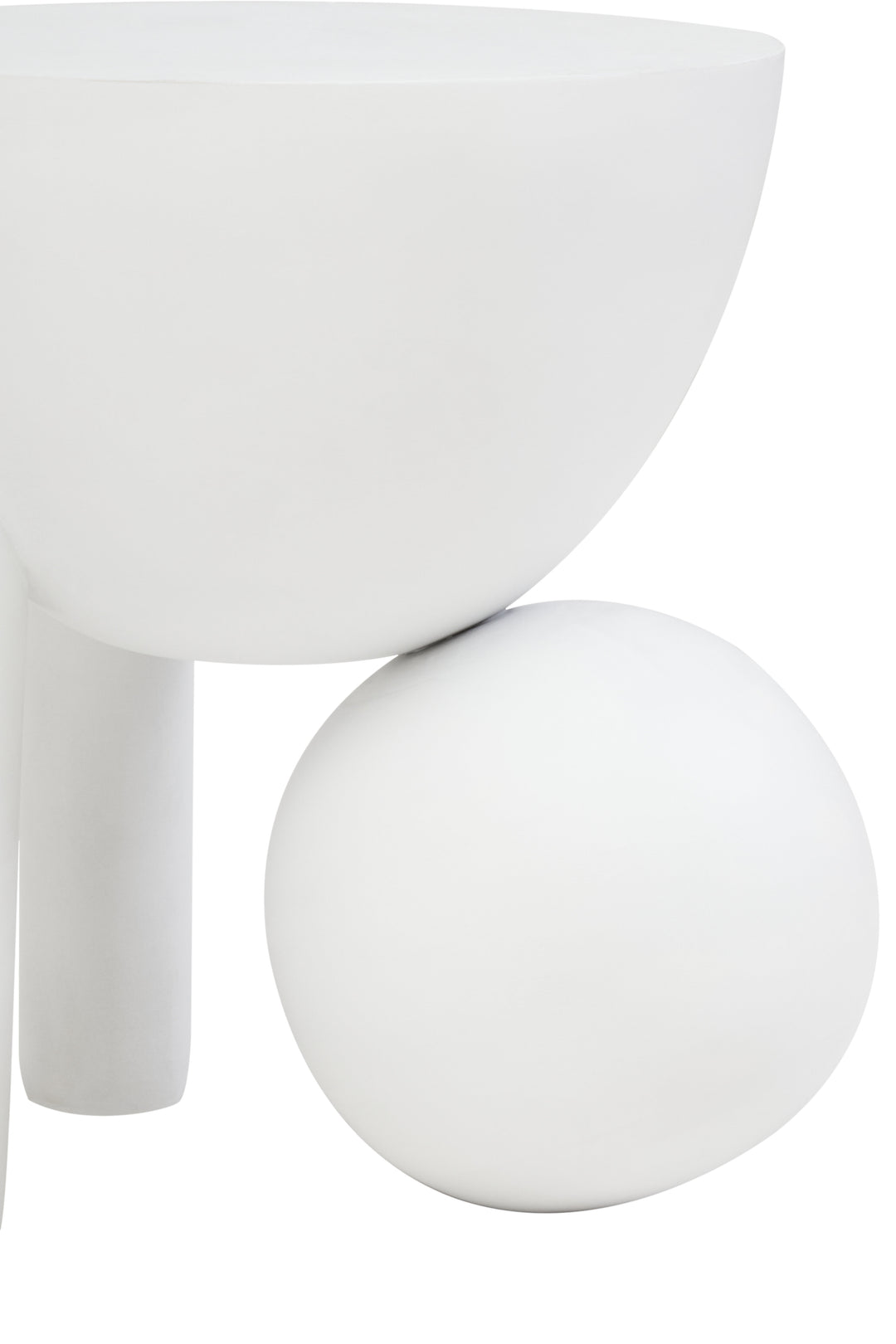 Cuckoo Whitewash Mango Wood Ball Detail Side Table