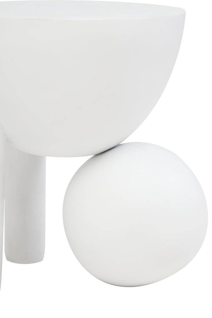 Cuckoo Whitewash Mango Wood Ball Detail Side Table