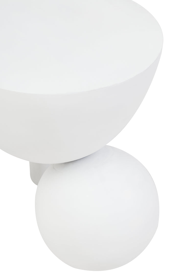 Cuckoo Whitewash Mango Wood Ball Detail Side Table